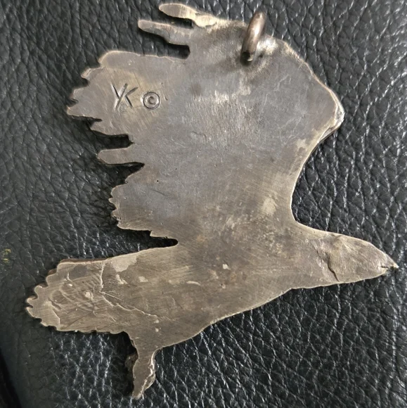 COPY - Sterling Silver Eagle/Hawk Pendant For Necklace 2.5" - Picture 3 of 5